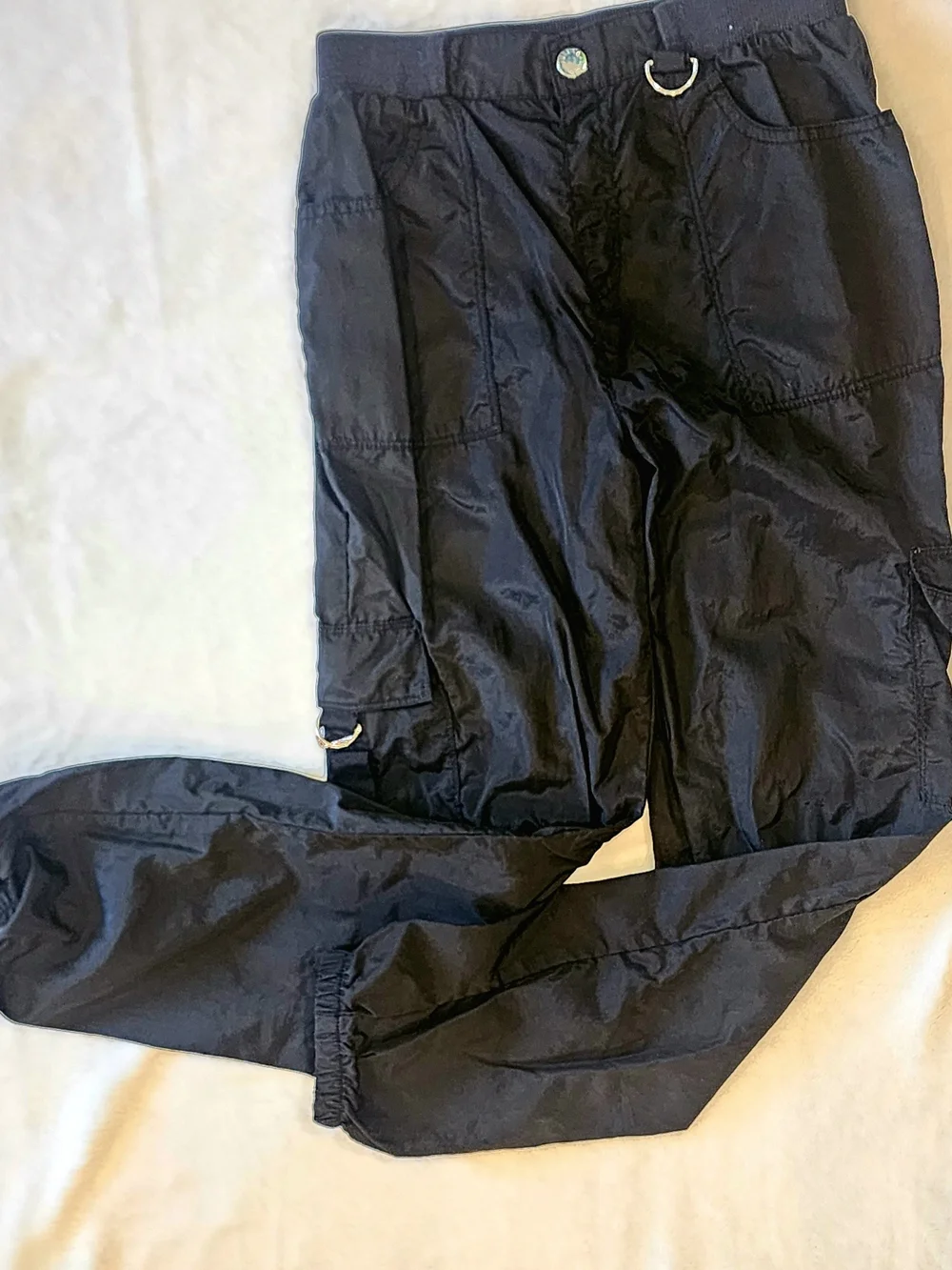 Justice Black Kids Cargo Parachute Pants